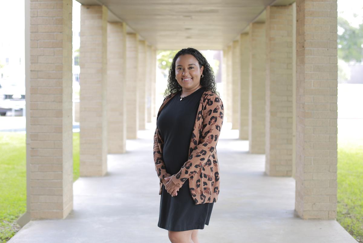Alexis Burst, a teacher apprentice with the Brazosport Independent School District in Clute, Texas, on Thursday, May 4, 2023.